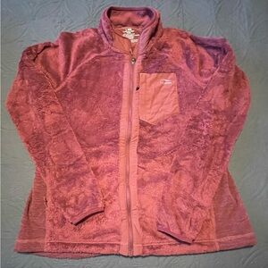 L.L. Bean Burgundy Teddy Jacket Plush Fleece Outdoor